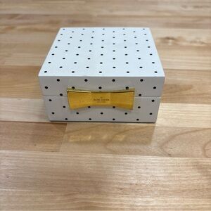 Kate Spade White Box with Black Dots and Gold Bow